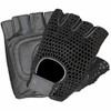 Allstate Leather Leather Fingerless Motorcycle Gloves with Black Mesh and