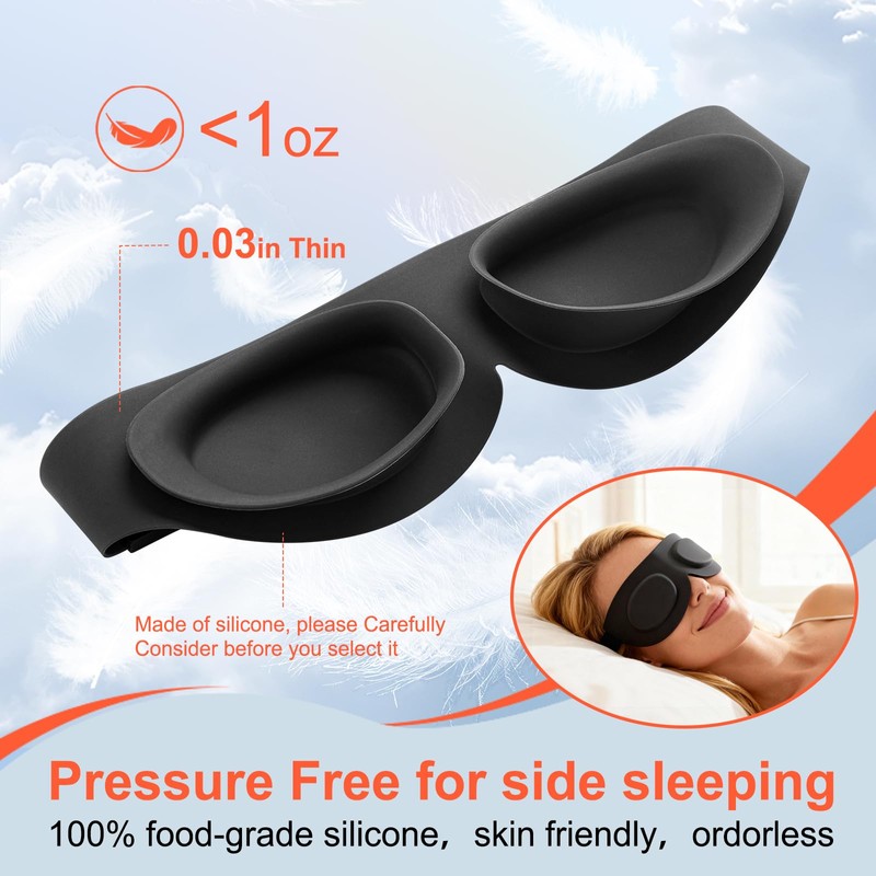 TSYL Travel Sleep Mask: Ultra Lightweight 3D Contoured Sleep Eye