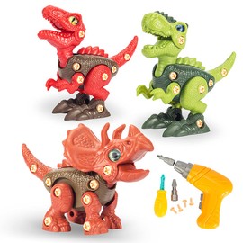 JRD&BS WINL Dinosaurs Toy for Kids, Toddler Toys 3 Packs DIY Dinosaurs Toys Build It Yourself Dinosaur Set, STEM Toys for Kids, A Popular Gift for Kids for Children