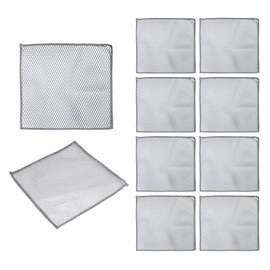 USHXVG Pack of 10 Mesh Cleaning Cloth, Dough Cleaning Cloth, Square Dish Cloth, Wet and Dry Dish Cloth, Reusable Dish Cloth, Multifunctional Kitchen Cleaning Tool (Grey)