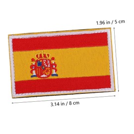 IWOWHERO 2pcs Embroidered Flag Badge National Flag Applique Dense Polyester Machine Washable DIY Clothing Patches