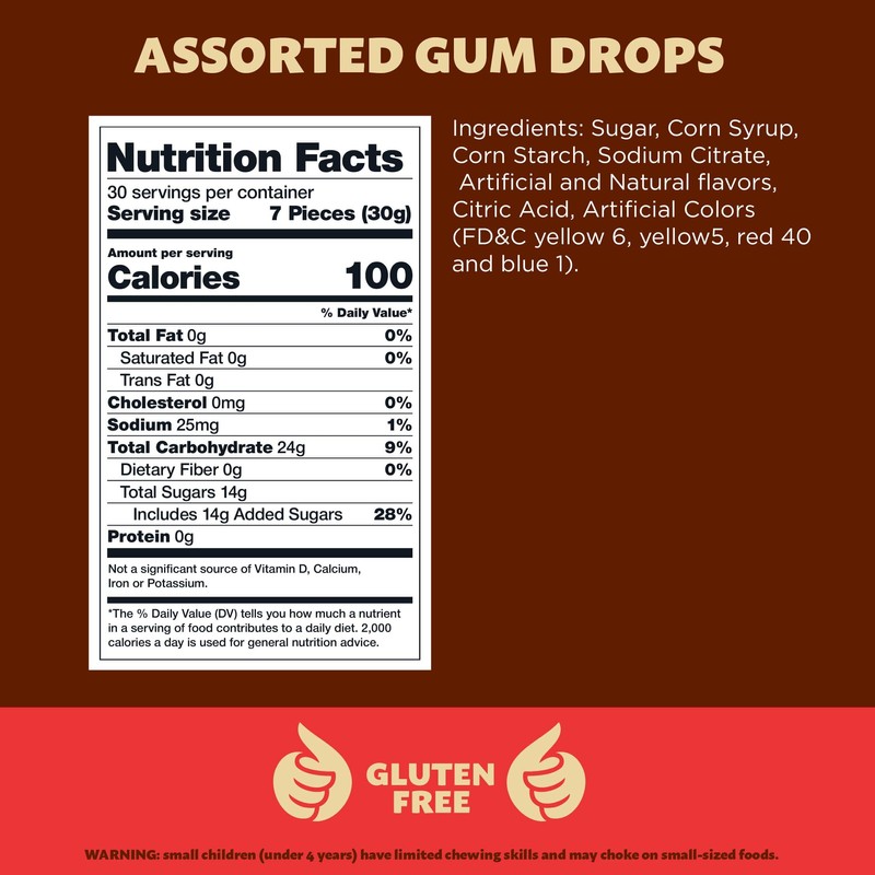 Gum Drops Jelly Candy | 2-Pound Bag | Assorted Fruit