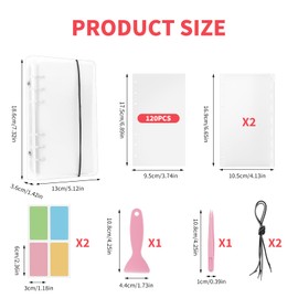 Reusable Sticker Book 120 Sheets, Black Sticker Collecting Album 5.12*7.32*1.42in Sticker Binder Storage Book Sticker Organizer Collection for Collecting Stickers with Pouch, Tweezer and Spatula, A6