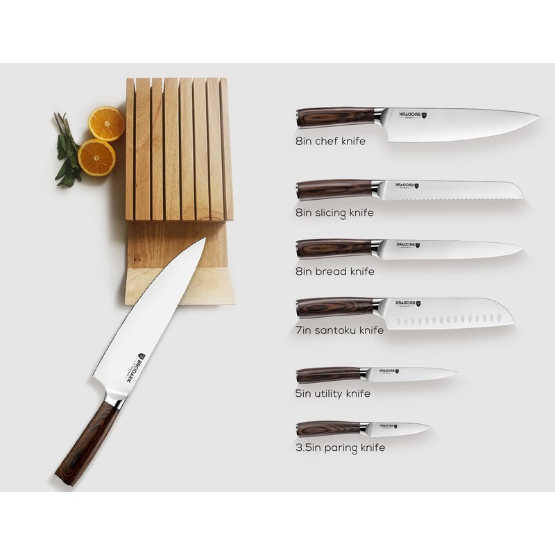 BRODARK Chef Knife Set Professional 6-Pieces Kitchen Knife, Ultra Sharp