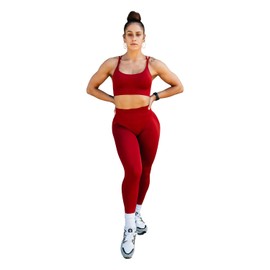 Thick Athletics Contour Seamless Leggings, Sculpting Compression, High-Waisted Athletic Leggings for Women (US, Alpha, Medium, Regular, Regular, Pinot Red)