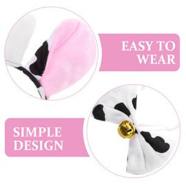 Ipetboom 1 Set Cow Headdress Ears Headband Tail Cow Costume for Cosplay Animal Headband Cow Headband for Women Cow Bell Cosplay Cow Costume Cow Costume Adult Cow Costumes Cow Tail Fabric