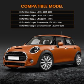 Drive Belt Tensioner Assembly with Idler Friction Wheel, Water Pump Pulley &1060352 Serpentine Belt Kit Fit for Mini Cooper/Cooper Paceman/Cooper Countryman 2007-2016 OE#11287598833 11517545958