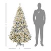 HOMCOM 6ft Tall Prelit Artificial Christmas Tree Holiday Décor with