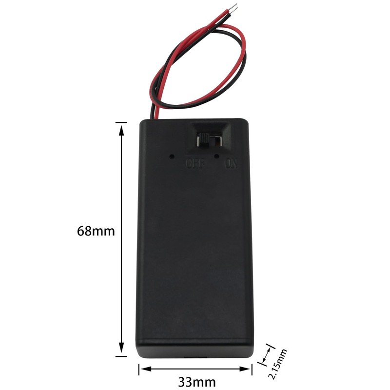 BLLNDX 2PCS 9V Square Battery Pack with Lid with Switch