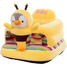 Baby Support Seat, Cute Baby Sofa Chair for Sitting Up, Comfy Plush Infant Seats (Penguin,W17.5 x H17.5)