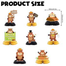 Happy Groundhog Day Honeycomb Centerpieces Cute Cartoon Animals Theme Decor for February 2nd Holidays Festival Groundhog Day Weather Forecast Spring 1st Birthday Party Favors Supplies Decorations