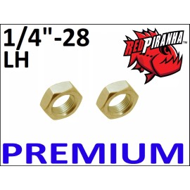 RED PIRANHA 2 PCS JAM NUT LH 1/4''-28 THREAD ROD END HEIM JOINTS LEFT HAND ZINC PLATED