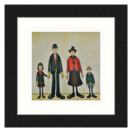 Greetingles Lowry-Style 12"/31cm Square Framed Print. Beautiful Black Ash Frame (Lowry, Family Portrait)