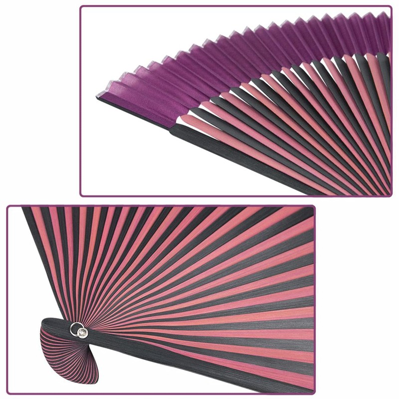 Kyoetsu Men's Hand Fan, Pure Silk, Plain, 2 Colors, Bamboo