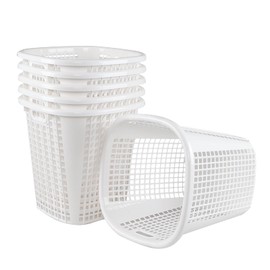 Asking 50 L Plastic Dirty Clothes Hampers, 6 Pack Tall Laundry Basket with Handle, White