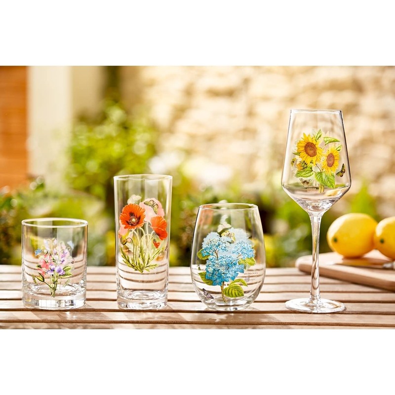 Portmeirion Botanic Garden 15oz Highball Glasses, Set of 4 -