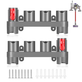 Charlux Accessory Holder for Dyson V15 V12 V10 V8 V7 Gen5 Attachment Holder Wall Mount Tool Holder Organizer Accessories for Dyson Vacuum Cleaner, Use On Docking Station Or On Wall(2 Pack)