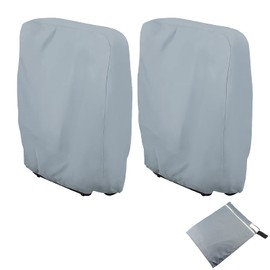 Folding Chair Protective Cover, Pack of 2 Garden Chair Cover, Oxford Cover, Windproof, Anti-UV, Dustproof for Garden Furniture, Deckchair, Folding Chair with Storage Bag (Grey)