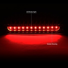 DNA MOTORING 3BL-FJC06-LED-BK-SM Black Housing LED High Mount 3rd Third Brake Light [Compatible with 07-14 FJ Cruiser]
