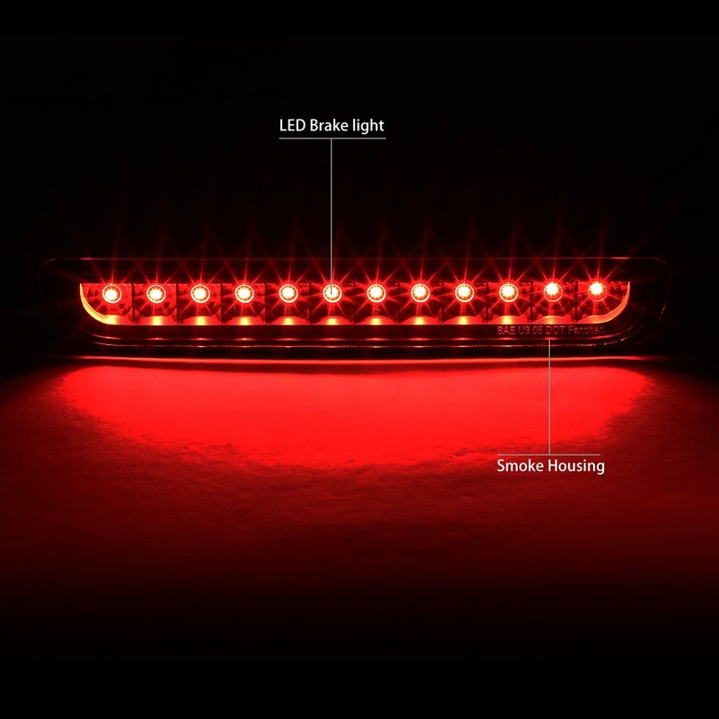 DNA MOTORING 3BL-FJC06-LED-BK-SM Black Housing LED High Mount 3rd Third