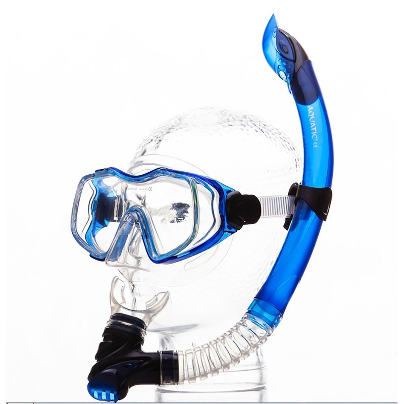 Aquatic Galeo Tauchermaske Schnorchelmaske Taucherbrille Tauchsport, Modell:Galeo/blau