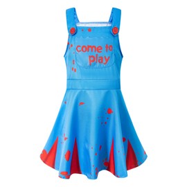 bakjuno - Falda clásica para niños, cuchillo de película de terror y accesorios (9-10 años)