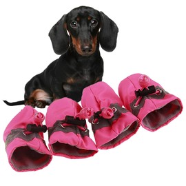 Soft Small Dog Shoes, Puppy Lightweight Shoes for Summer & Winter, Non Skid Kitten Booties for Walking Pink Size 5