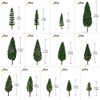 52pcs Model Pine Trees Green Pines Plastic for Forest HO