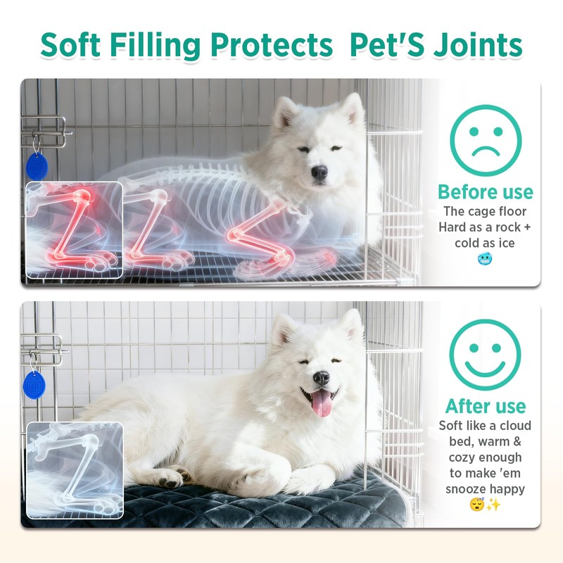 furrybaby Dog Crate Pad for Dog Cages Flat Crate Mat