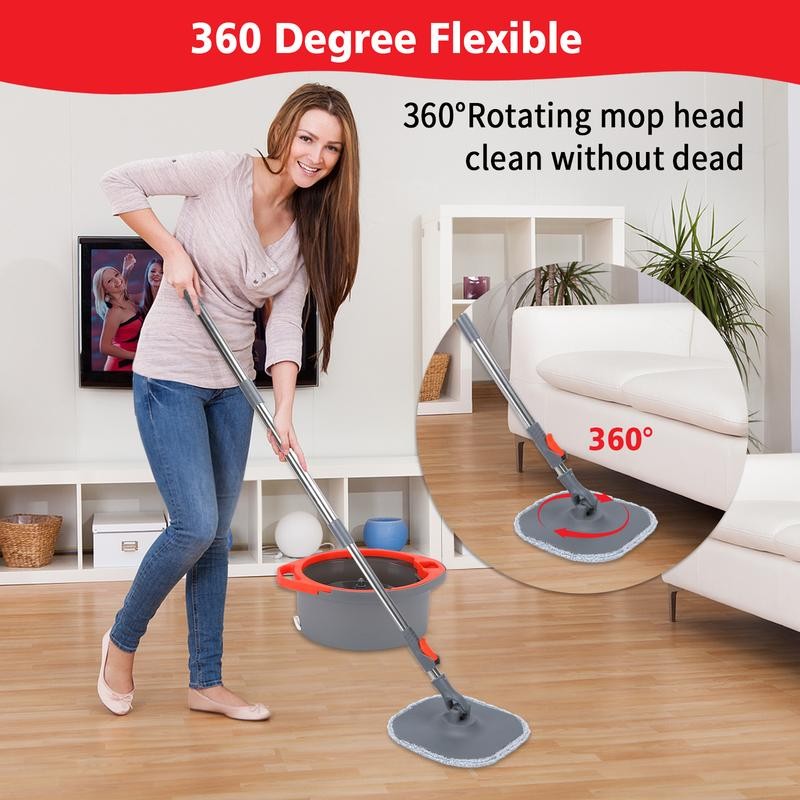 Tidy Monster [2025 Upgraded] Spin Mop Bucket System Set with