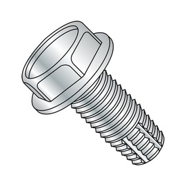 Small Parts 3740FW Steel Thread Cutting Screw, Zinc Plated Finish, Hex Washer Head, Type F, 3/8"-16 Thread Size, 2-1/2" Length (Pack of 5)