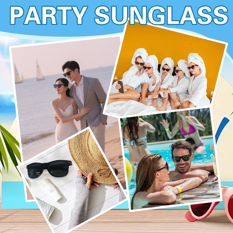 18 PCS Party Sunglasses Bulk for Summer Beach Wedding Birthday