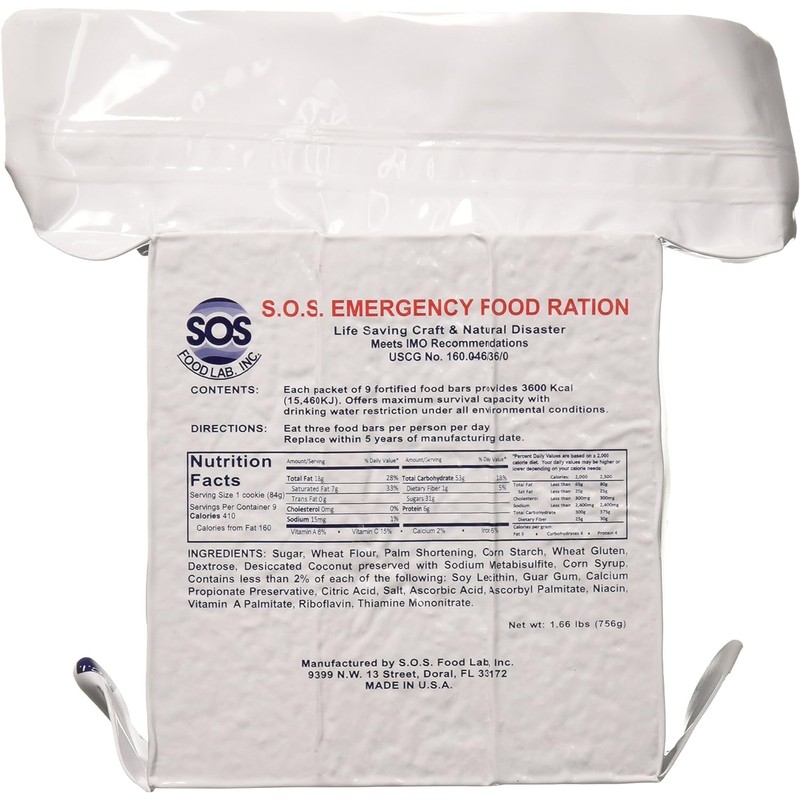 S.O.S. Rations Emergency 3600 Calorie Food Bar (Cinnamon + Coconut,
