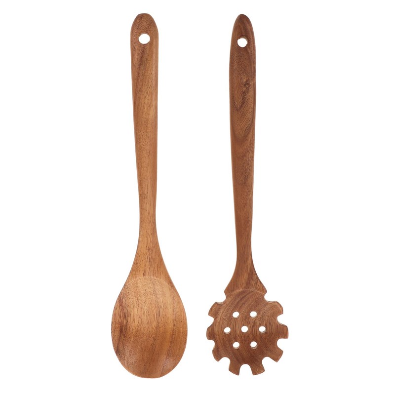 MAGICLULU 2pcs Long Handle Cooking Spoon Heat-Resistant Utensils for Stir-Frying