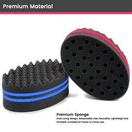 5Pcs Magic Hair Twist Sponge Brush, AUHOKY Premium Two-Sided Barber Curl Sponge with Small Holes, Men Women Children Hair Styling Care Tool for Afro Curling Coils Wave Hair Dreadlocks (4 colors)