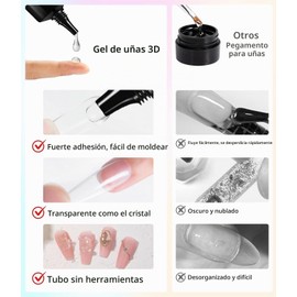 Kit Gel Para Uñas 3D Y Polvo Cromado Holarleo