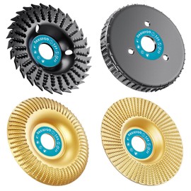 DAXIEFOO Wood Sanding Discs Set of 4 125 mm Wood Carving Discs for Angle Grinder Diameter 125 mm x 22.2 mm, Carving Discs, Cutting Disc, Sanding Disc