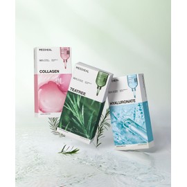 Mediheal [3pack] Essential Mask Pack Best 3 Types 30 Sheets (Tea Tree/Hyaluronic Acid/Collagen)