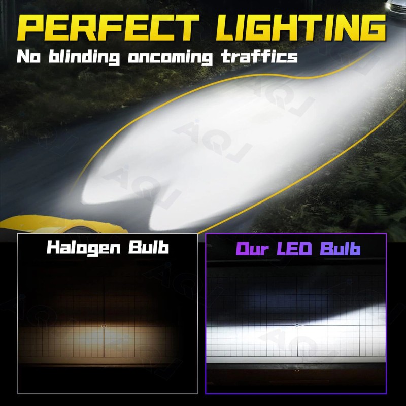AQJ H11+H11 LED Headflight Combo Bulbs Light KIT AS For