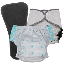 EcoAble Nighttime Cloth Diaper Set for Big Kids, Age 6–16 | Special Needs Protective Briefs for Incontinence & Bedwetting (Triangle, Junior 1)