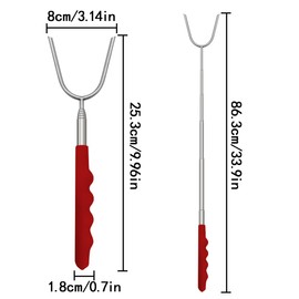 HAIKING Roasting Stick, 4 Pcs Telescopic Barbecue Forks for Outdoor Camping, Bonfire, Grill (86.3 * 8cm)
