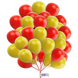 Round Balloons 25 Pack 10 Inch Red & Yellow Balloons for Birthday Party Decorations Balloons for Kids Party Baby Shower Engagement Wedding Party and Other Festivals.
