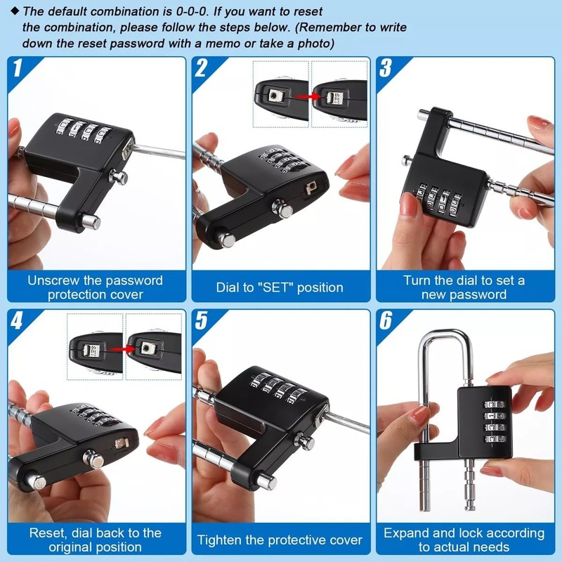 Rawrr Combination Lock 4 Digit Black Combination Lock for School