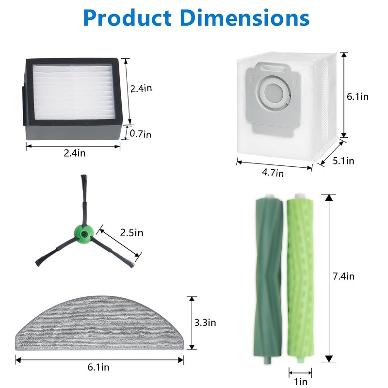 24 Pcs Replacement Parts for iRobot Roomba Combo i5, i5+,