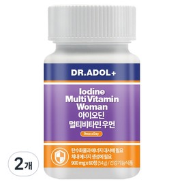Dr. Adol Iodine Multivitamin Women, 2 units, 60 tablets / 닥터아돌 아이오딘 멀티비타민 우먼, 2개, 60정