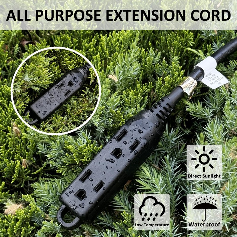 YOJOE - Cable de extensión de enchufe plano de 12