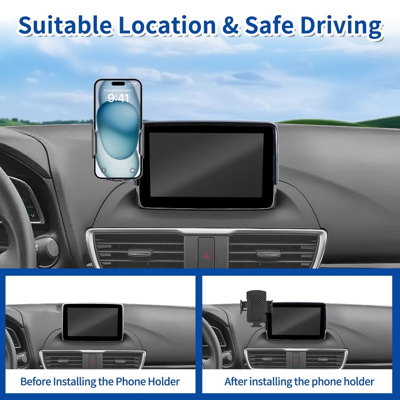 YIXKTUKEKE Car Phone Holder for 2014-2016 Mazda 3/2016-2021 CX-3（7 inch