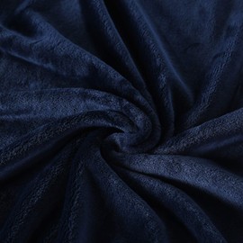 TASTHROW Cuddly Blanket, Soft Fleece Blanket, Sofa Throw, Soft and Warm Bedspread, Living Room Blanket, Couch Blanket (Navy, 130 x 180 cm)