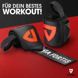 VIA FORTIS Wrist Bandages [Set of 2] Wrist Wraps for Maximum Stability & Support - Wrist Support for Fitness, Bodybuilding, Weight Sports