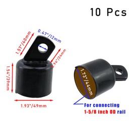 Tighall 1-5/8" Top Rail End for Chain Link Fence, Black Metal Fence Top Rail End Cap for 1-5/8" OD Post/Pipe, Iron Chain Link Fence Parts, Pack of 10(1-5/8")